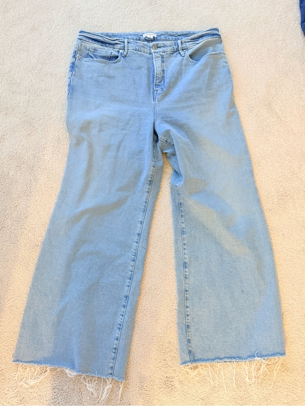 Good American Palazzo Light Wash Wide-Leg Jeans - Size 18